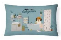Petit Basset Griffon Veenden in Bathtub Canvas Fabric Decorative Pillow