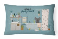 Black Chinese Crested in Bathtub Canvas Fabric Decorative Pillow