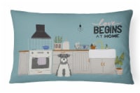 Salt and Pepper Miniature Schnauzer Kitchen Scene Canvas Fabric Decorative Pillo