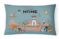 Salt and Pepper Miniature Schnauzer Sweet Home Canvas Fabric Decorative Pillow