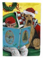 Carolines Treasures PPP3006GF Airedale Storybook Tails Christmas Garden Flag