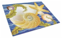 Cut Nautilus And Starfish Glass Cutting Board Large