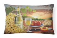 Chablis, Peach, Wine and Cheese Canvas Fabric Decorative Pillow