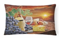 Chianti, Pears, Wine and Cheese Canvas Fabric Decorative Pillow