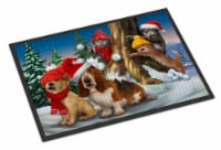 Carolines Treasures PTW2066MAT Basset, Golden and Cats Snowball Fight Doormat