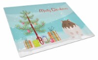 Dzungarian Hamster Merry Christmas Glass Cutting Board Large