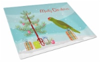 Carolines Treasures CK4496LCB Amazon Parrot Merry Christmas Glass Cutting Board
