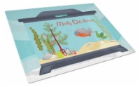 Carolines Treasures CK4534LCB Piranha Merry Christmas Glass Cutting Board Large