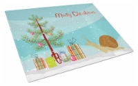 Carolines Treasures CK4539LCB Garden Snail Merry Christmas Glass Cutting Board