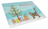 Foldex Exotic Fold #2 Cat Merry Christmas Glass Cutting Board Large