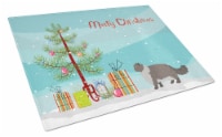 Persian Modern #2 Cat Merry Christmas Glass Cutting Board Large