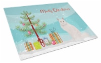 Chantilly Tiffany Cat Merry Christmas Glass Cutting Board Large