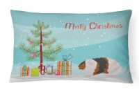 Teddy Guinea Pig Merry Christmas Canvas Fabric Decorative Pillow