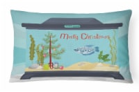 Opaline Gourami Merry Christmas Canvas Fabric Decorative Pillow