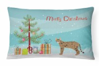 Savannah #1 Cat Merry Christmas Canvas Fabric Decorative Pillow