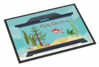 Carolines Treasures CK4511MAT Comet Goldfish Merry Christmas Doormat 18x27