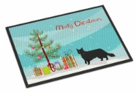 Black Chantilly Tiffany Cat Merry Christmas Indoor or Outdoor Mat 24x36