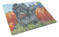Cairn Terrier Mom's Pumpkins Glass Cutting Board Large