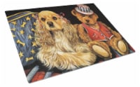 Cocker Spaniel Annie and Henri Glass Cutting Board Large