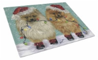 Carolines Treasures PPP3267LCB Pomeranian Christmas Lighten Up Glass Cutting Bo