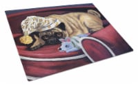 Pug Goodnight Sweetheart Glass Cutting Board Large