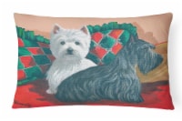 Westie and Scottie Great Scots Canvas Fabric Decorative Pillow