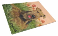 Carolines Treasures PPP3003LCB Airedale Terrier Poppies Glass Cutting Board Lar
