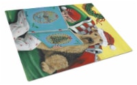 Airedale Storybook Tails Christmas Glass Cutting Board Large