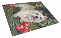Carolines Treasures PPP3042LCB Cairn Terrier Apples Glass Cutting Board Large