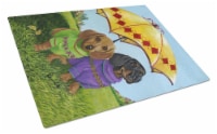 Carolines Treasures PPP3084LCB Dachshund Hot Doggies Glass Cutting Board Large