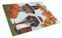 Carolines Treasures PPP3087LCB Dachshund Thanksgiving Pilgrims Glass Cutting Bo