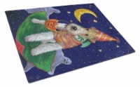 Fox Terrier Halloween Trick or Treat Glass Cutting Board Large