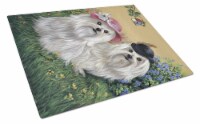 Carolines Treasures  PPP3112LCB Maltese Mr & Mrs Glass Cutting Board Large