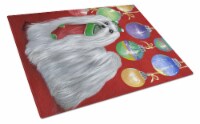 Maltese Christmas Stocking Stuffer Glass Cutting Board Large