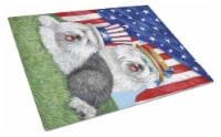 Carolines Treasures  PPP3121LCB Old English Sheepdog USA Glass Cutting Board Lar