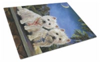 Carolines Treasures  PPP3122LCB Westie Moonlight Stroll Glass Cutting Board Larg