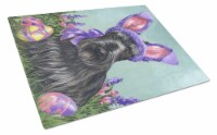 Carolines Treasures  PPP3172LCB Scottie Easter Bunny Glass Cutting Board Large