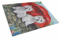 Carolines Treasures PPP3198LCB Westie April Showers Glass Cutting Board Large