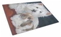 Carolines Treasures  PPP3207LCB Westie Rabbit Harmony Glass Cutting Board Large