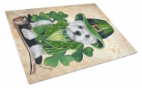 Westie St Patrick's Day Leprechaun Glass Cutting Board Large