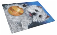 Carolines Treasures PPP3223LCB Westie Play Ball Glass Cutting Board Large