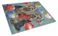 Yorkie Christmas All that Glitters Glass Cutting Board Large