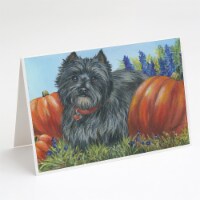 Cairn Terrier Mom's Pumpkins Greeting Cards and Envelopes Pack of 8