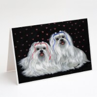 Carolines Treasures PPP3263GCA7P Maltese Sweethearts Greeting Cards and Envelop