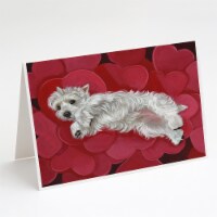 Westie Queen of Hearts Greeting Cards and Envelopes Pack of 8