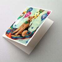 Carolines Treasures PPP3008GCA7P Airedale High Flyer Greeting Cards and Envelop