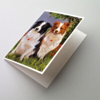 Carolines Treasures  PPP3029GCA7P Border Collie Patrol Greeting Cards and Envelo