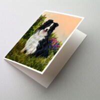 Border Collie Simplicity Greeting Cards and Envelopes Pack of 8