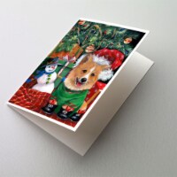 Corgi Under my Christmas Tree Greeting Cards and Envelopes Pack of 8