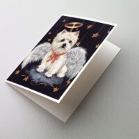 Westie Christmas Angel Greeting Cards and Envelopes Pack of 8